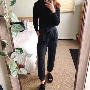 american eagle high rise vertical stripe pants